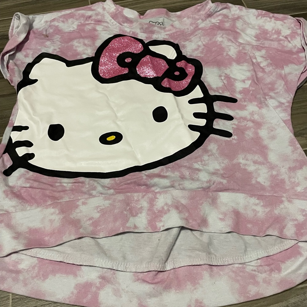 Hello kitty tie dye crop top